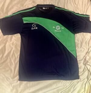 LFR Ireland Live For Rugby Shirt Jersey Navy Blue Green Stripe Mens Large